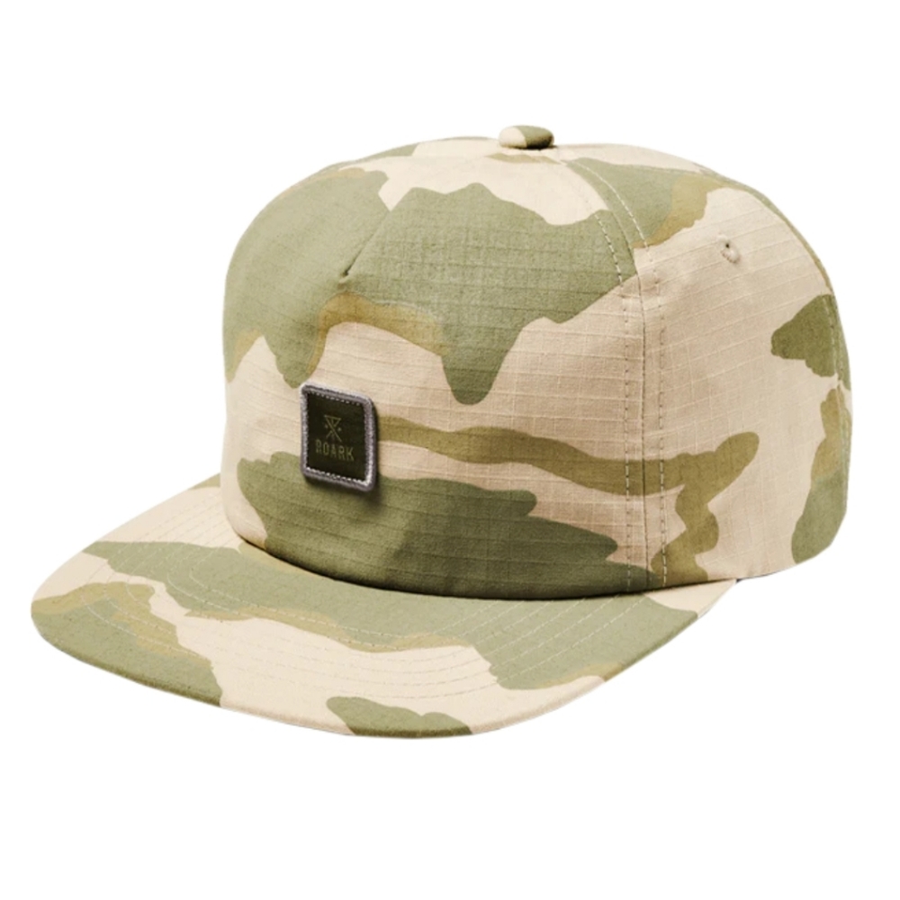 Roark Camo Five-Panel Cap in Beige and Olive